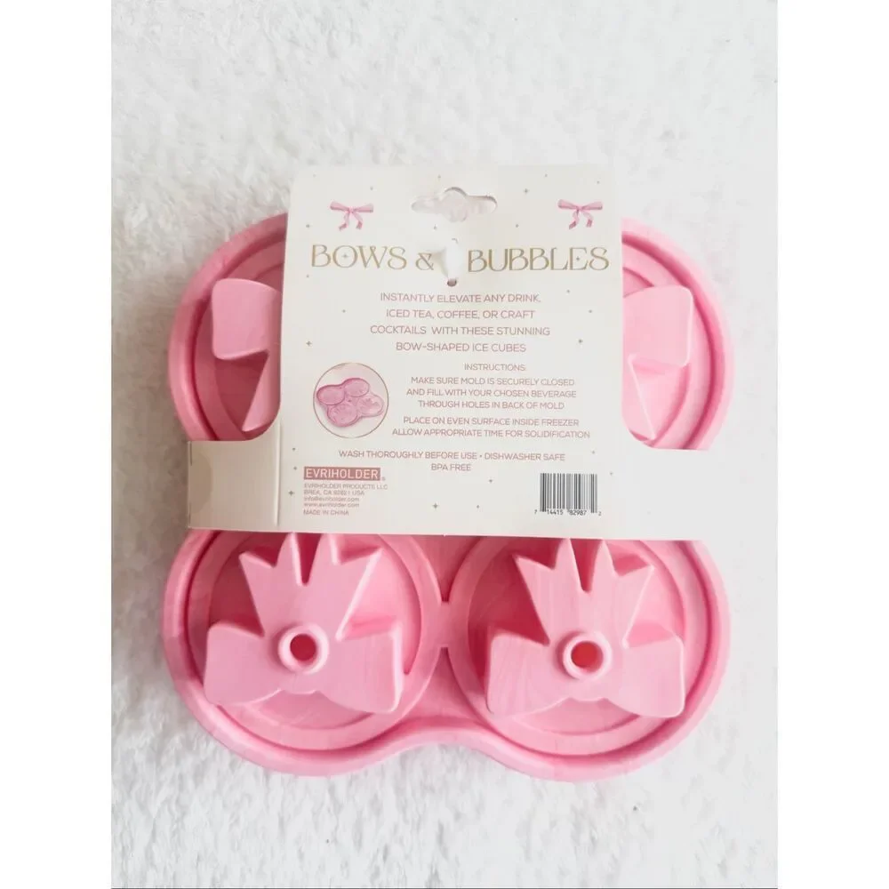 Bows & Bubbles Pink Silicone Bow Ice Mold | Cocktail & Party Decor